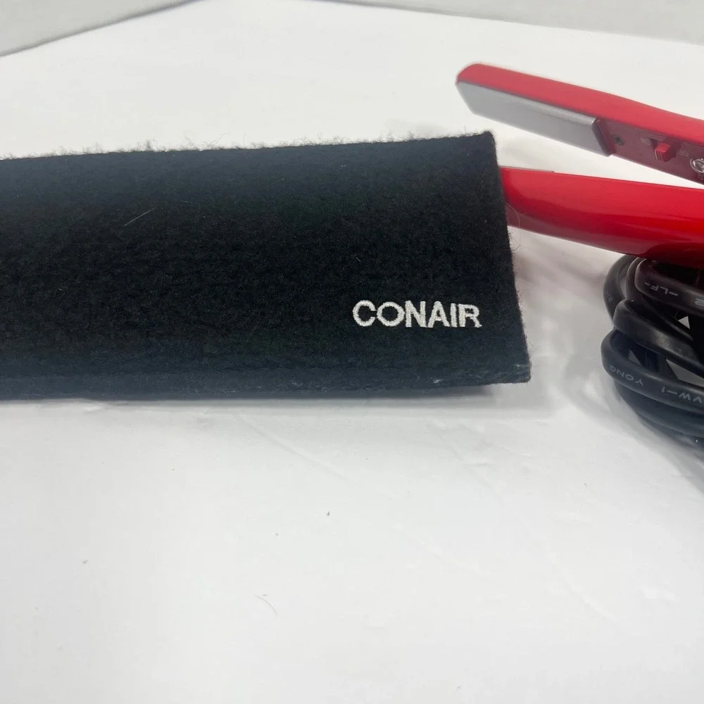 FHI Heat Mini GO Styling Iron Red Ceramic Small Travel Flat Iron with Pouch